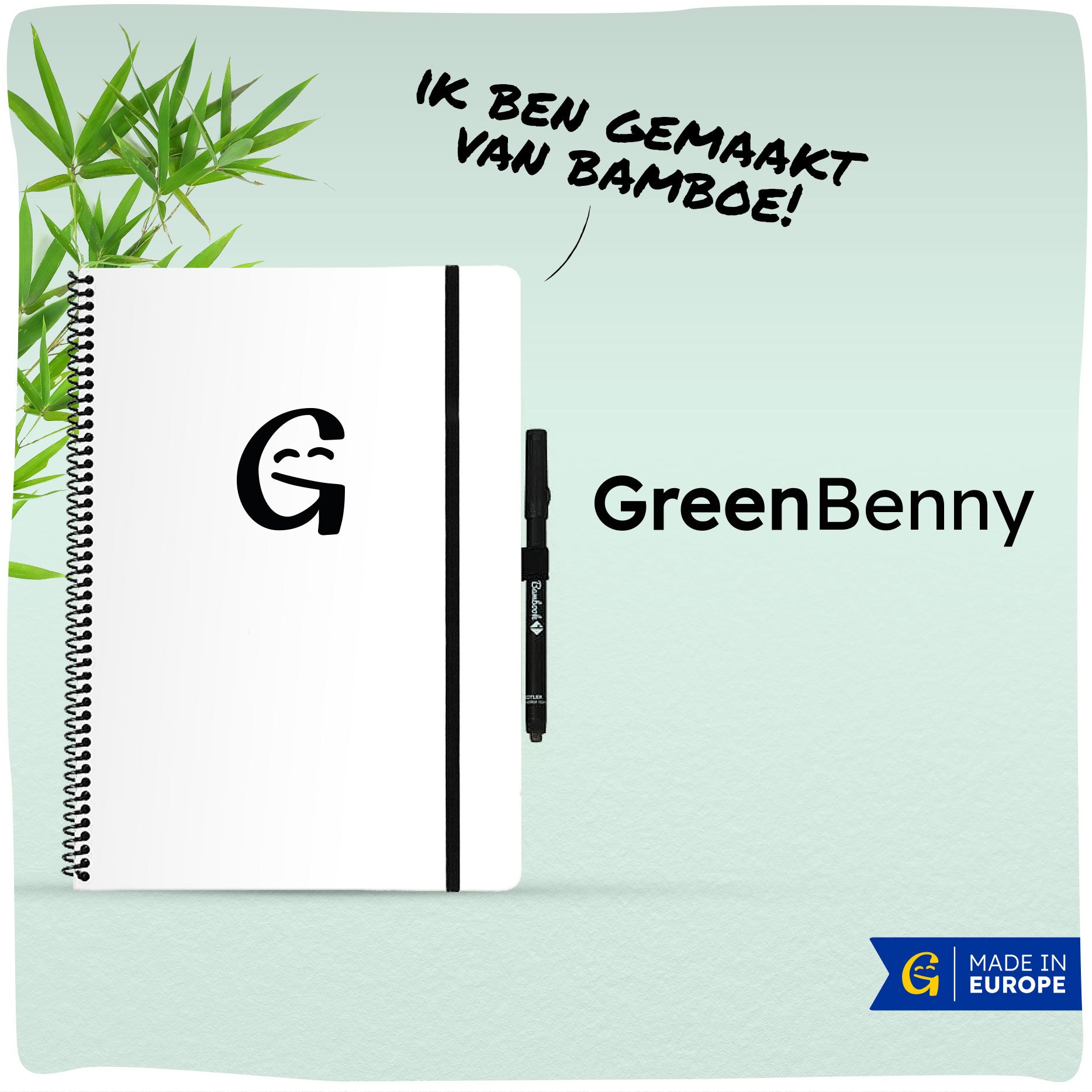 GreenBenny | Uitwisbaar notitieboek gemaakt van bamboe